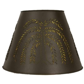 CTW Home Collection Rustic Brown Willow Tin Washer Top Lamp Shade