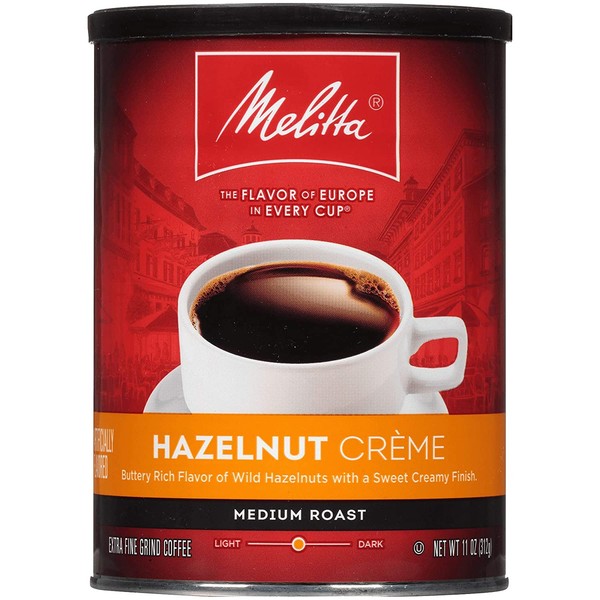 Melitta Hazelnut Crème Flavored Medium Roast Ground Coffee, 11 Ounce