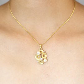 PeliZen Gold Jewelry Set for Women, Dainty Gold Plated Pearl Necklace and Earring Set with Cubic Zirconia Drop Earrings, Choker Necklace | Jewelry Gift for Women