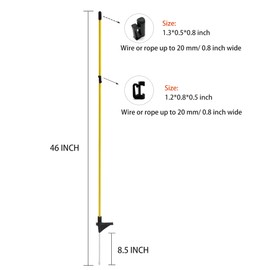 Electric Fence Posts 46 Inches, Fiberglass Step in Temporary Electric Fence Posts for Cows, Sheep, Dog, Portable Fence Stakes for Electric Fencing-20 PCS