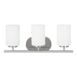 Sea Gull Lighting 41162-05 Oslo Contemporary Three Light Wall/Bath Vanity Style Fixture, Chrome Finish