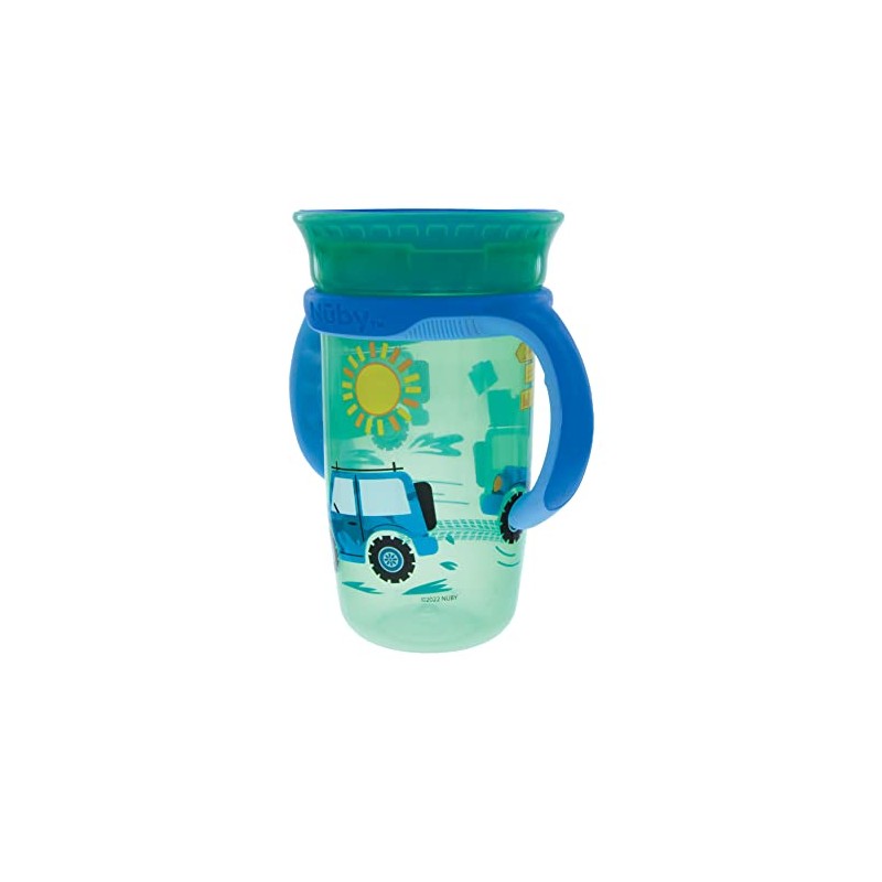 Vaso con Borde 360° - con Asas Removibles Camionetas/Verde