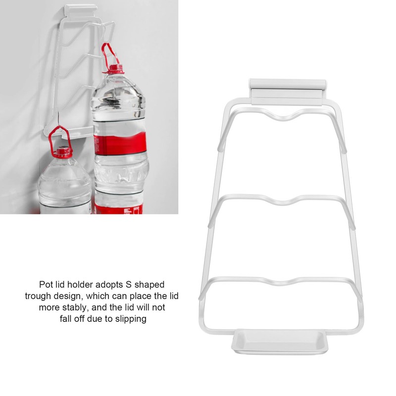 Pot Lid Organizer 30kg Load 3 Lid Capacity S Shaped