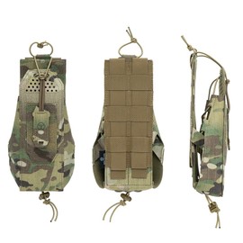 TOPTACPRO Tactical Universal Radio Holster Military Heavy Duty Holder Case for Two Way Walkie Talkie Nylon Pouch for PRC148/152 MPU5(camo)