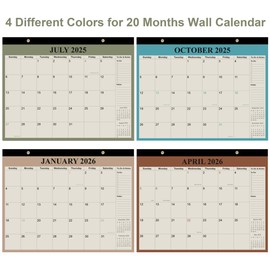 Desk Calendar 2025-2026 - Calendar 2025-2026 from July 2025 to December 2026, 18 Months Calendar with Thick Paper for Office, Home, School Organizing, 14" X 11", Cyan