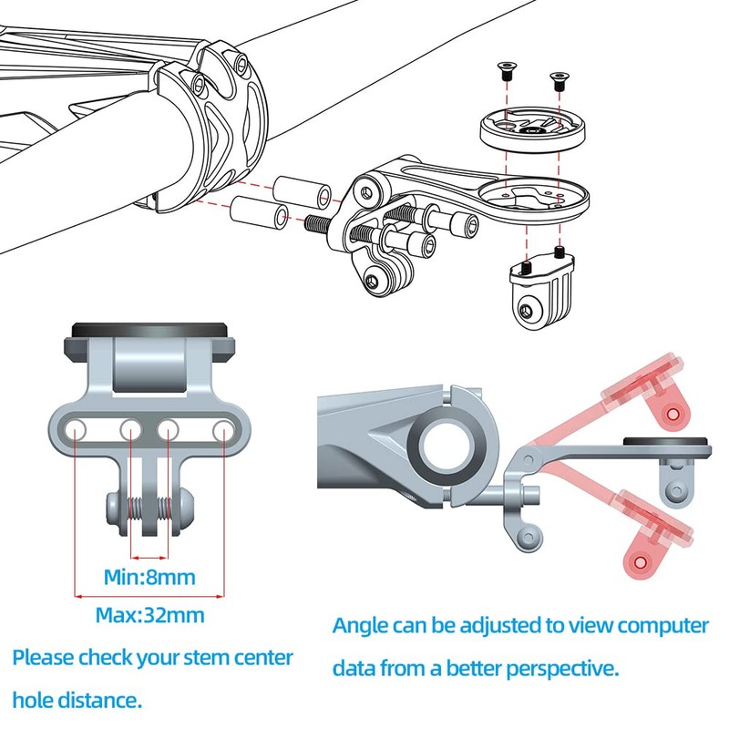 Cestbon Out Front Mount Compatible with Garmin Edge Wahoo Elemnt
