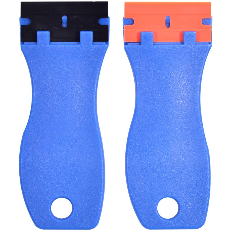 2pcs 1.5” Plastic Razor Scraper with Comfort Handle, Multipurpose Double
