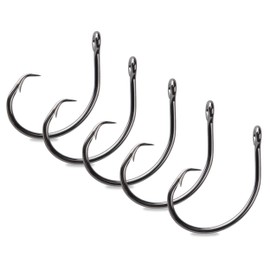 Mustad Demon Perfect Wide Gap Inline Circle Hook, 39948NP-2X Strong Fishing Hooks, Ideal for Saltwater & Freshwater Fishing, Original Patented Design, Black Nickel - Size 10/0-25 Packs