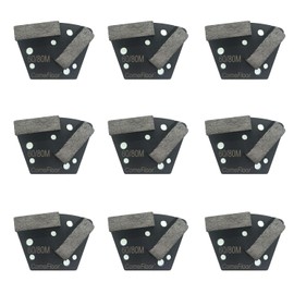 Trapezoid Diamond Metal Grinding Shoes for Concrete Floor, Compatible with Diamatic/Sase/CPS Grinders, 60/80 Grit Medium Bond, 9PCS