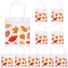 JarThenaAMCS 12Pcs Thanksgiving Leaves Gift Bags with Handles Christmas Maple