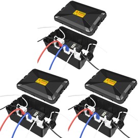 NineLeaf Large Waterproof Outdoor Electrical Box (12.5 x 8.5 x 5 Inch), IP54 Extension Cord Cover with 7 Cable Entries, Plug and Outlet Protector for Garden Holiday Lights, Black,3PK