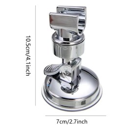 2Pack Adjustable Shower Head Holder,Wall Mounted Suction Cup Stand Removable Suction Cup Handheld Shower Head Bracket No Drill Shower Head Bracket with Chrome Polished for Bathroom