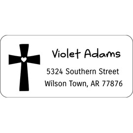 Atelier Elegance Custom Address Labels, Any Name, Any Address, Cross