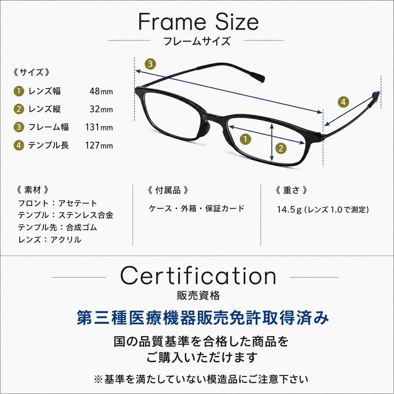 GALAXSEE Reading Glasses Ultra Thin Blue Light Cut Stainless Steel