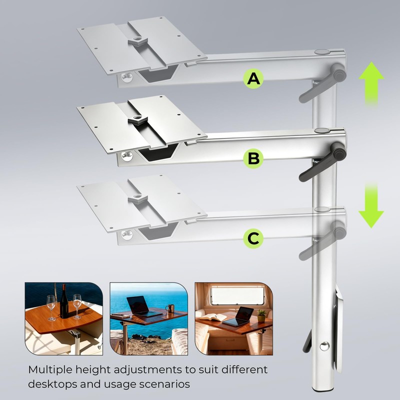 QBselecar Removable Table Leg 360 Degree Rotation Height Adjustable rv