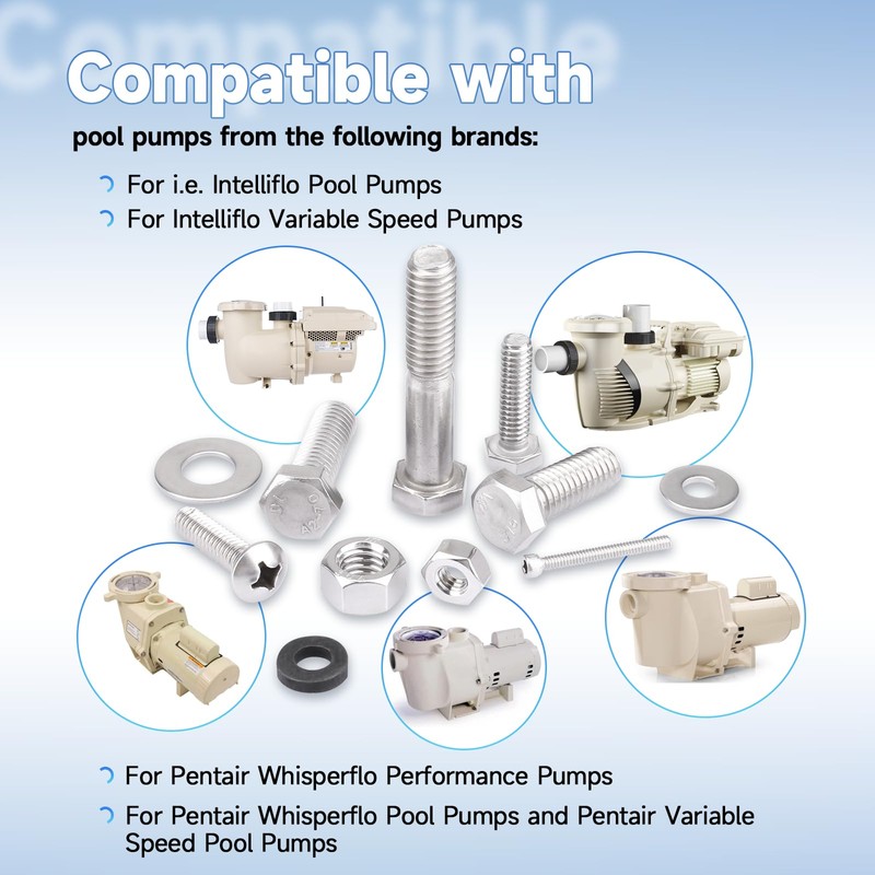 Pool Pump Bolt Kit for All Pentair Whisperflo/Intelliflo Pool &
