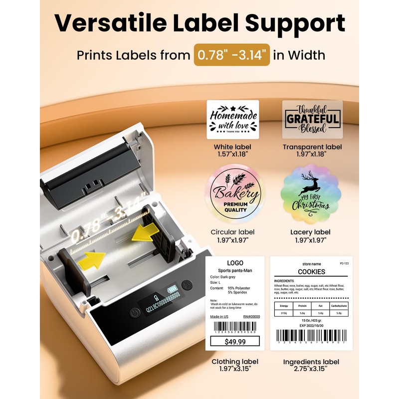Phomemo Label Printer -M260 Address Label Maker Machine with Tapes,Bluetooth