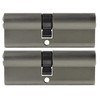 2x Profile Cylinder Lock 95 mm 45/50 Simultaneous Locking Including