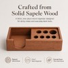 RiLiKar Wood Pencil Holder Pen Display Stand 3x3 Inch Sticky
