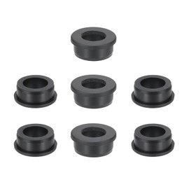 PATIKIL Silicone Rubber Grommet, 7 Pcs 1-1/4"(32mm) Drill Hole, 7/8"(22mm) Inner Dia. Top Hat Wire Gasket Rubber Hole Plug for Wiring Irrigation System Firewall, Black