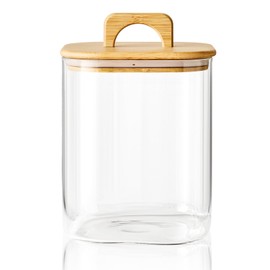 Sweejar 3 qt Glass Jars for Laundry Room Organization, 96 oz Laundry Pods Container, Glass Food Storage Jars with Airtight Lid, 1 Pack, Hand Lid