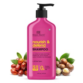 Botanic Hearth Nourish & Defend Shampoo 16 fl. oz | African Shea Butter, Jojoba Oil, Hyaluronic Acid, Vitamin E & Ceramide | Hydrating & Strengthening | For All Hair Types | Paraben & Sulfate-Free