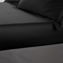 Catherine Lansfield Silky Soft Satin King Fitted Sheet Black