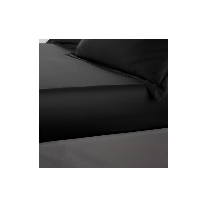 Catherine Lansfield Silky Soft Satin King Fitted Sheet Black