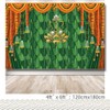 Rcoaror India Pooja Photo Backdrop Green Puja Ganpati Traditional Background