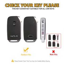 FT FUNTOR for Kia Key Fob Cover,Compatible with Kia Soul Forte Telluride K5 Seltos NIRO Sportage Sorento,5 Buttons TPU for K5 Key Fob Cover with Golden Edge (Black)