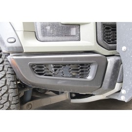 Justautotrim Honeycomb Front Bumper Bottom Fog Vent & Side Fender & Headlgiht Chrome Cover Trim for 2016 2017 2018 2019 2020 Ford F150 Raptor Accessories (Front Fog Vent Black)