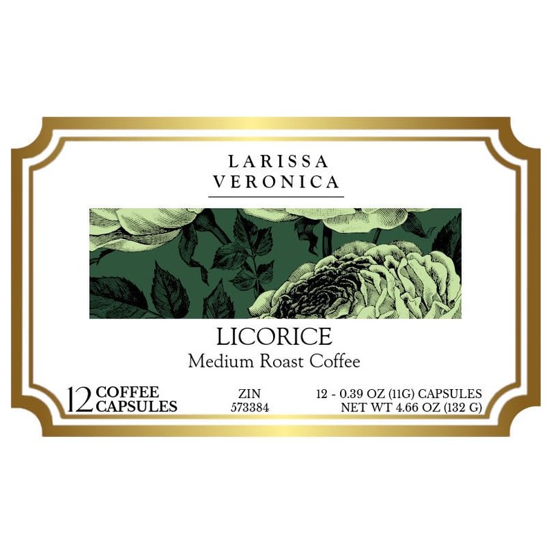 Licorice Medium Roast Coffee (Single Serve K-Cup Pods) (Gourmet, Naturally