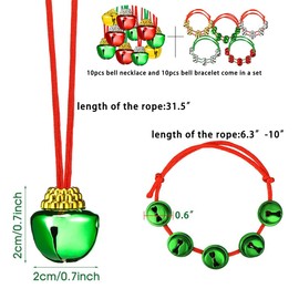 Bells Christmas Set, Christmas Bells Bracelet Necklace Christmas Tree Bells Bracelet Necklace Christmas Bells Decoration for DIY, Christmas Decoration (20 Pieces)