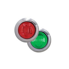 Maxxima 3/4" Round LED Red Clearance Marker with Green Auxiliary, for Trucks and Heavy Duty