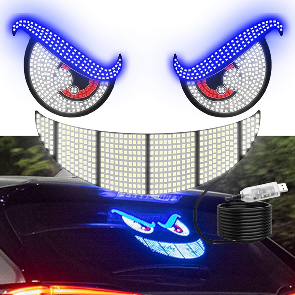 SPNANMA Devil Eyes and Smile LED Light for Car Windshield,