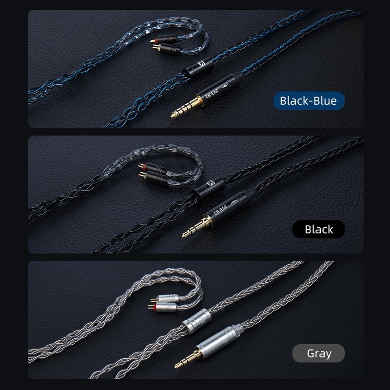 keephifi KBEAR ST12 Plus 2Meters Black IEM Cable 3.5MM 2PIN