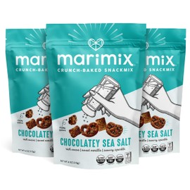 Marimix Snack Mix | Chocolate Sea Salt 3 Pack | Crunch Baked Sweet & Salty Savory Plant Based Naturally Gluten Free Whole Grain Fiber Charcuterie Pretzel Trail Party Mix | No Artificial Ingredients