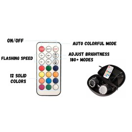 Earthradius LED Goggles Glasses Light Up EDM Colorful Flashing Glow Cyberpunk Adjustable Modes & Speed by Remote Control (Black)