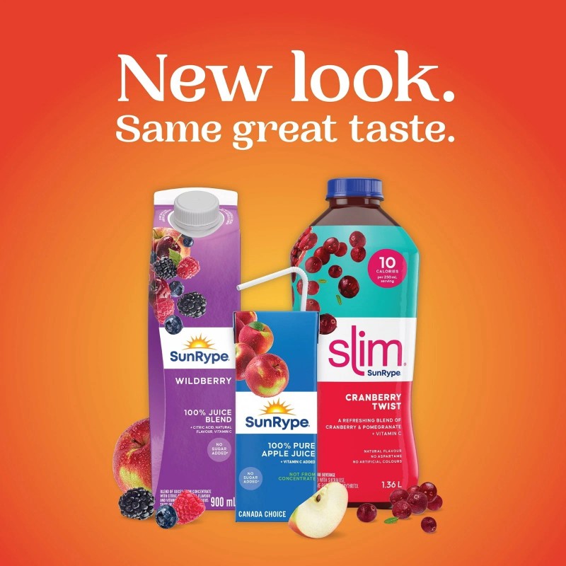 SunRype Greatly Grape Juice Boxes Perfect For On-The-Go, 60% Less