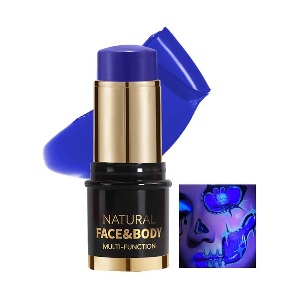 UV Neon Dark Blue Face Body Paint Stick, Colored Professional