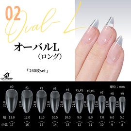 COLORBIRD Nail Tips, Ultra Thin, Long, Clear, 240 Pieces, Sanding, Natural Fit, False Nails (Oval L, 240pcs)