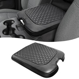 Eaglecover Center Console Armrest Cover for Dodge Ram 1500 2013-2018, Ram 2500/3500/1500 Classic Model 2013-2025, Jump Seat, Vinyl Leather Arm Rest Cover for Car, Anti-Scratch, Black