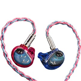 Celest PhoenixCall 1DD+2BA+2FPD in Ear Monitor Headphones,HiFi Wired Earbud,Professional Sound Isolating IEM Earphone,5N Copper Silver Plated Cable for Musician,Singer,on Stage,Gaming (Purple-blue)
