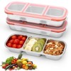 3pcs Caja para aperitivos de acero inoxidable, recipientes aperitivos de