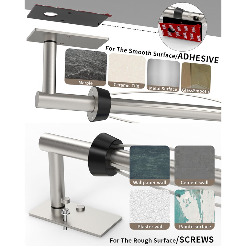 Paper Towel Holder Under Cabinet, Self Adhesive or Wall Mount