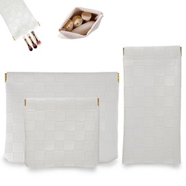 Small Makeup Bag for Purse 3 Pcs Small Pouches for Purse, Mini Pouch White Waterproof Tiny Pouch, can be Used to Hold Lipstick, Change, Headphones, Glasses