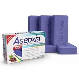 Asepxia Acne Treatment Scrub Cleansing Bar Soap | Removes pore-clogging dirt & impurities, Helps eliminate blackheads, Deep cleansing without blackheads, Salicylic Acid Cleanser, Size 4 Oz, 5-Pack
