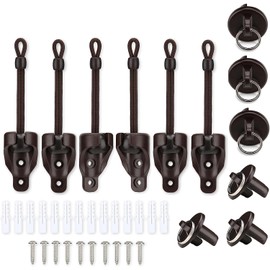 Sun Visor Parts Bungee kit and end Cover, Weather Resistance, for Coolaroo External Roller Shutter, Outdoor Shutter, Roller Shutter (Bungee Kit + End Cap 3 Set, Brown)