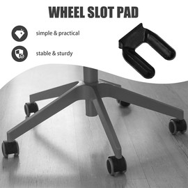 4pcs Refrigerator Wheel Furniture, Furniture Wheel Caster Cups Rubber Non-Slip Foot Mats Wheel Slot Stopper Wheel Pad for Stopping Sliding Wheel Stop Pad Chair Leg Floor Protectors Black Rubber