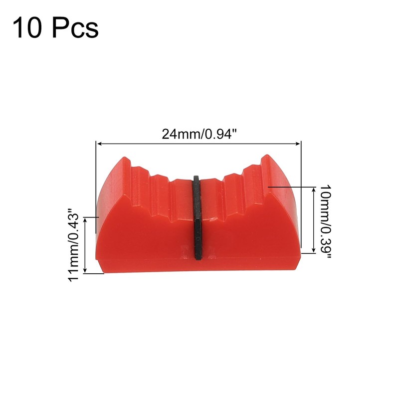 sourcing map Straight Slide Potentiometer Flat Push Knob Plastic Flat
